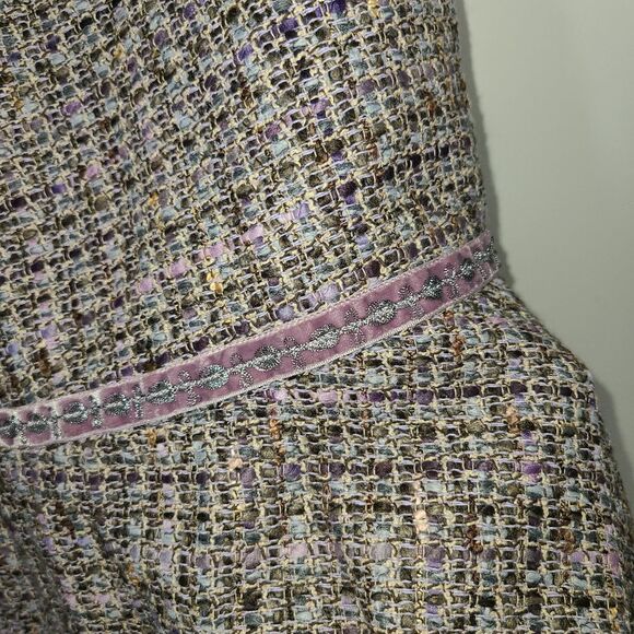 Context Lined Lavender Tweed Flirty Hem Skirt - Picture 2 of 9